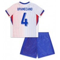 Fotbalové Dres Francie Dayot Upamecano #4 Dětské Venkovní ME 2024 Krátký Rukáv (+ trenýrky)